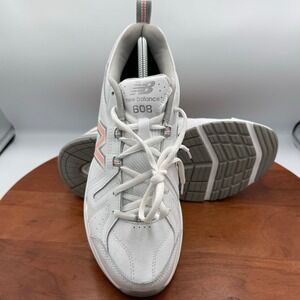 New Balance 608v5 Athletic Comfort Insert Shoes White Pink Womens 11B Tennis